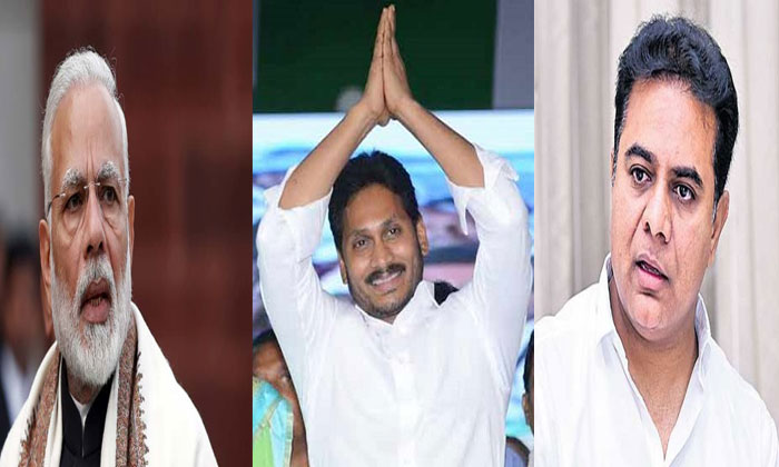 modi ktr congratulate jagan